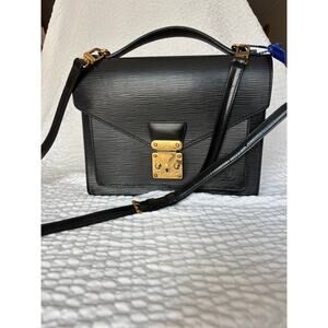 Louis Vuitton Epi Black Top Handle Two Way Handbag